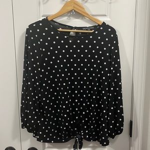 Black and whit polka dot blouse